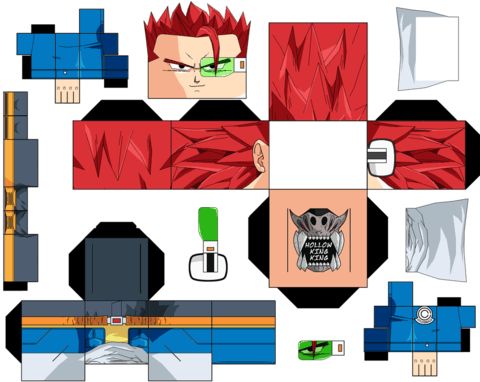 Çocuklar İçin  Dragon Ball Kağıt Kübik Oyuncaklar Şablonu  