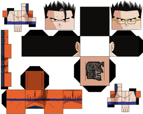 Çocuklar İçin  Dragon Ball Kağıt Kübik Oyuncaklar Şablonu  