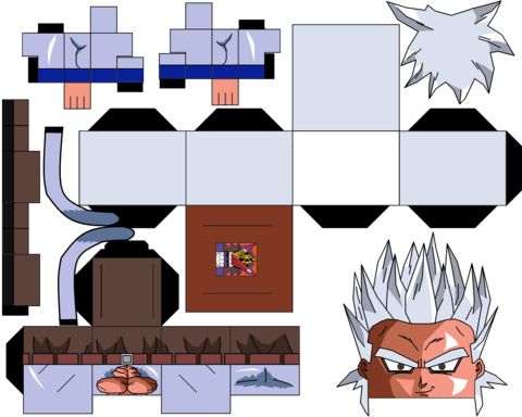 Çocuklar İçin  Dragon Ball Kağıt Kübik Oyuncaklar Şablonu  