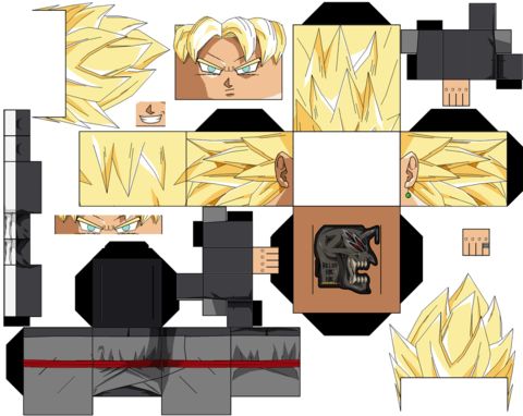Çocuklar İçin  Dragon Ball Kağıt Kübik Oyuncaklar Şablonu  
