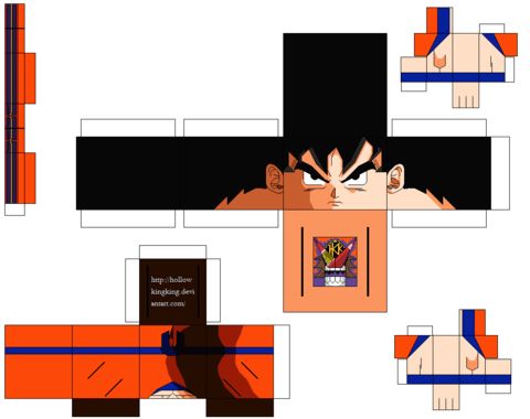 Çocuklar İçin  Dragon Ball Kağıt Kübik Oyuncaklar Şablonu  