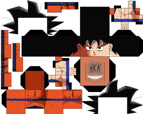 Çocuklar İçin  Dragon Ball Kağıt Kübik Oyuncaklar Şablonu  