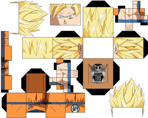 Çocuklar İçin  Dragon Ball Kağıt Kübik Oyuncaklar Şablonu  