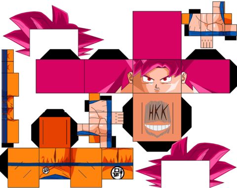 Çocuklar İçin  Dragon Ball Kağıt Kübik Oyuncaklar Şablonu  