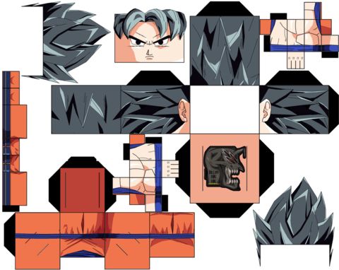 Çocuklar İçin  Dragon Ball Kağıt Kübik Oyuncaklar Şablonu  