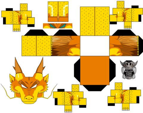Çocuklar İçin  Dragon Ball Kağıt Kübik Oyuncaklar Şablonu  