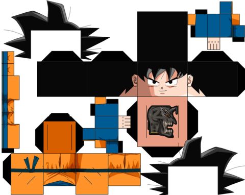 Çocuklar İçin  Dragon Ball Kağıt Kübik Oyuncaklar Şablonu  