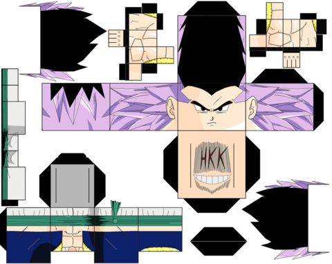 Çocuklar İçin  Dragon Ball Kağıt Kübik Oyuncaklar Şablonu  