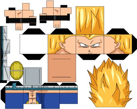 Çocuklar İçin  Dragon Ball Kağıt Kübik Oyuncaklar Şablonu  