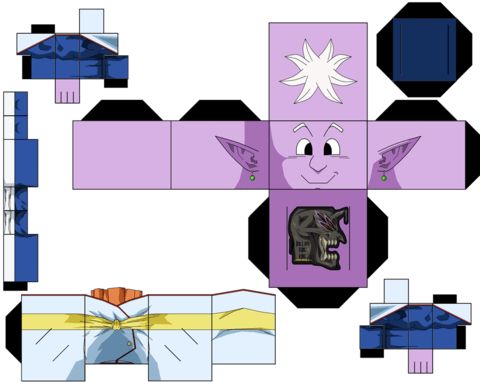 Çocuklar İçin  Dragon Ball Kağıt Kübik Oyuncaklar Şablonu  