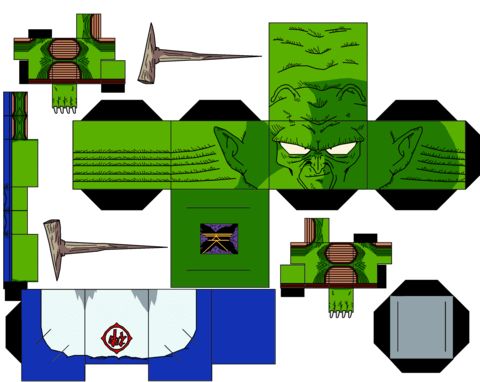 Çocuklar İçin  Dragon Ball Kağıt Kübik Oyuncaklar Şablonu  