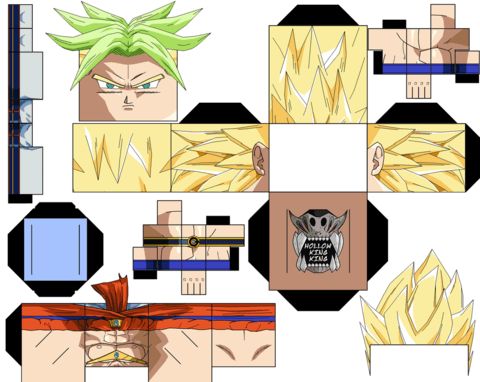 Çocuklar İçin  Dragon Ball Kağıt Kübik Oyuncaklar Şablonu  