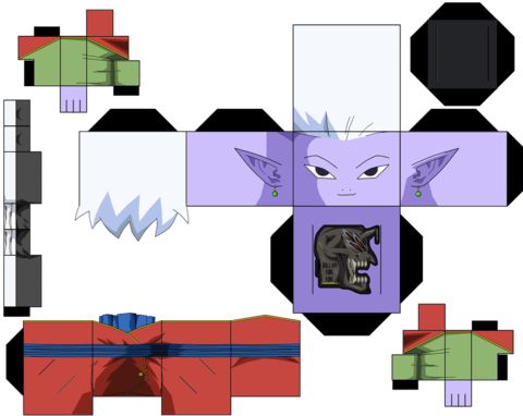 Çocuklar İçin  Dragon Ball Kağıt Kübik Oyuncaklar Şablonu  