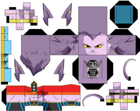 Çocuklar İçin  Dragon Ball Kağıt Kübik Oyuncaklar Şablonu  