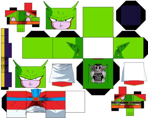 Çocuklar İçin  Dragon Ball Kağıt Kübik Oyuncaklar Şablonu  