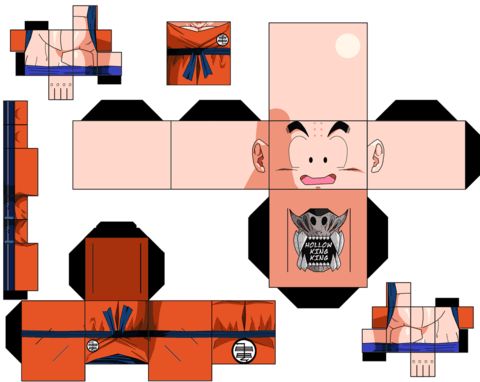 Çocuklar İçin  Dragon Ball Kağıt Kübik Oyuncaklar Şablonu  