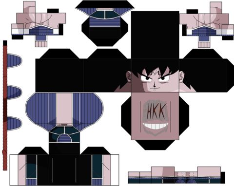 Çocuklar İçin  Dragon Ball Kağıt Kübik Oyuncaklar Şablonu  