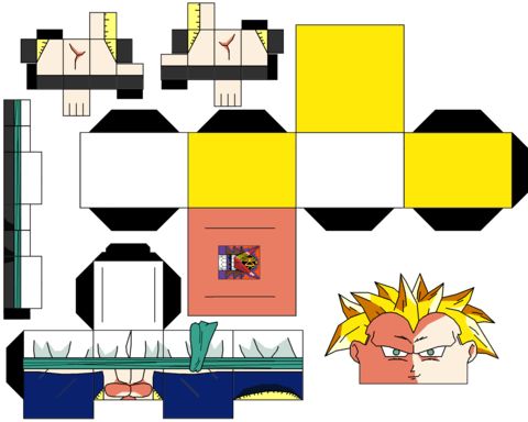 Çocuklar İçin  Dragon Ball Kağıt Kübik Oyuncaklar Şablonu  
