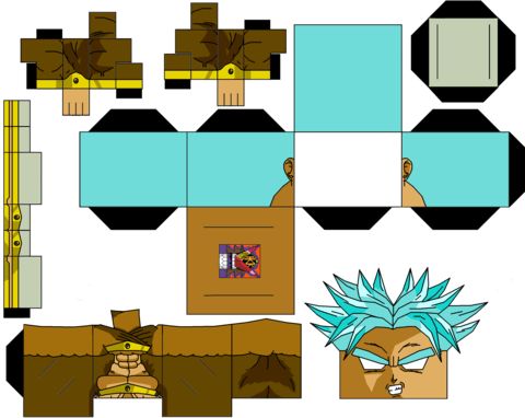 Çocuklar İçin  Dragon Ball Kağıt Kübik Oyuncaklar Şablonu  