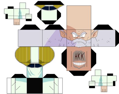Çocuklar İçin  Dragon Ball Kağıt Kübik Oyuncaklar Şablonu  