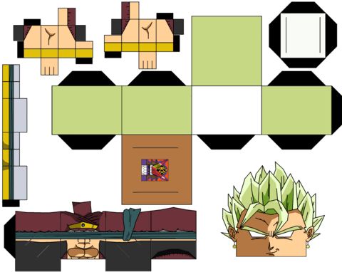 Çocuklar İçin  Dragon Ball Kağıt Kübik Oyuncaklar Şablonu  