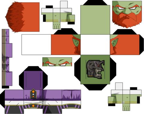 Çocuklar İçin  Dragon Ball Kağıt Kübik Oyuncaklar Şablonu  