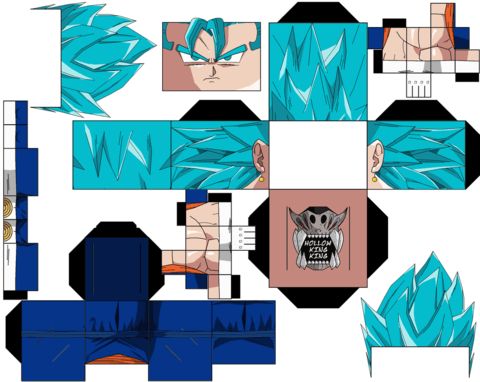 Çocuklar İçin  Dragon Ball Kağıt Kübik Oyuncaklar Şablonu  