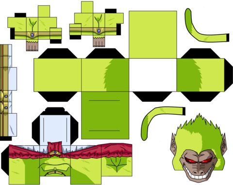 Çocuklar İçin  Dragon Ball Kağıt Kübik Oyuncaklar Şablonu  