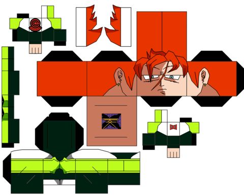 Çocuklar İçin  Dragon Ball Kağıt Kübik Oyuncaklar Şablonu  