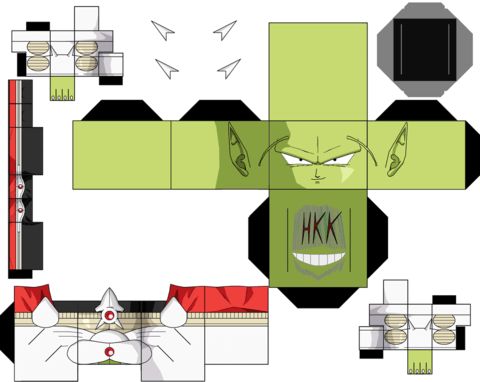 Çocuklar İçin  Dragon Ball Kağıt Kübik Oyuncaklar Şablonu  