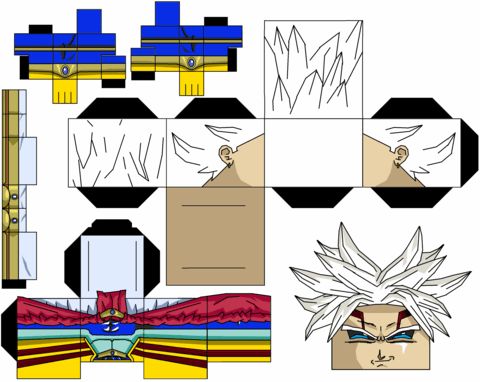 Çocuklar İçin  Dragon Ball Kağıt Kübik Oyuncaklar Şablonu  