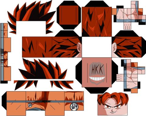 Çocuklar İçin  Dragon Ball Kağıt Kübik Oyuncaklar Şablonu  