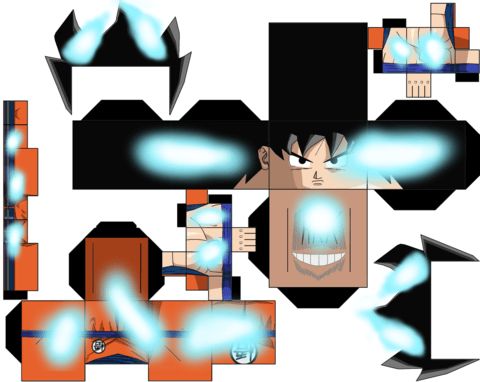Çocuklar İçin  Dragon Ball Kağıt Kübik Oyuncaklar Şablonu  
