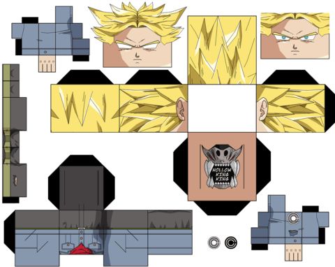 Çocuklar İçin  Dragon Ball Kağıt Kübik Oyuncaklar Şablonu  