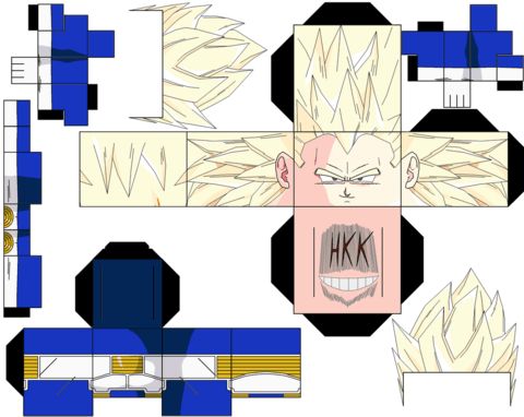 Çocuklar İçin  Dragon Ball Kağıt Kübik Oyuncaklar Şablonu  