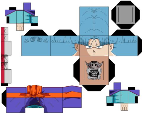 Çocuklar İçin  Dragon Ball Kağıt Kübik Oyuncaklar Şablonu  