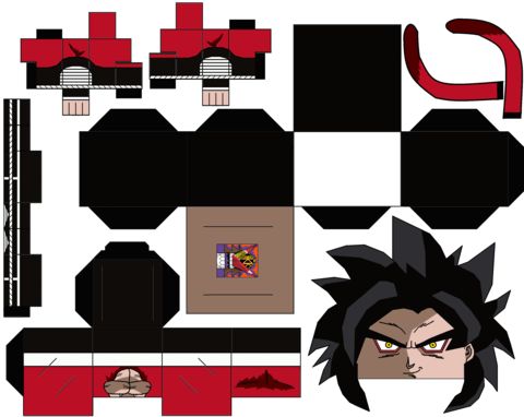 Çocuklar İçin  Dragon Ball Kağıt Kübik Oyuncaklar Şablonu  