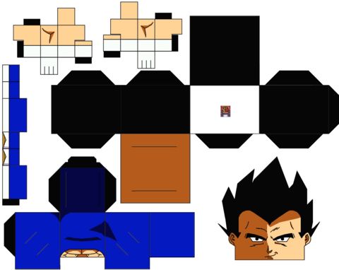 Çocuklar İçin  Dragon Ball Kağıt Kübik Oyuncaklar Şablonu  