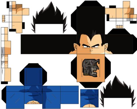 Çocuklar İçin  Dragon Ball Kağıt Kübik Oyuncaklar Şablonu  
