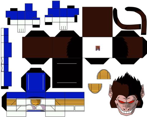 Çocuklar İçin  Dragon Ball Kağıt Kübik Oyuncaklar Şablonu  