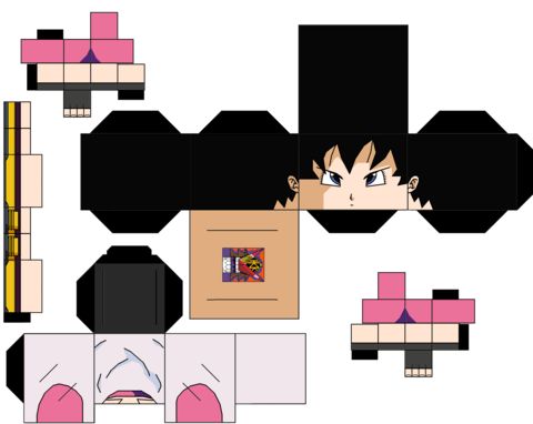 Çocuklar İçin  Dragon Ball Kağıt Kübik Oyuncaklar Şablonu  