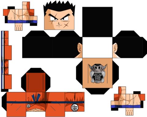 Çocuklar İçin  Dragon Ball Kağıt Kübik Oyuncaklar Şablonu  