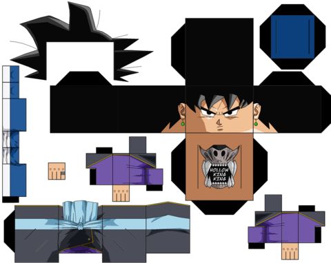 Çocuklar İçin  Dragon Ball Kağıt Kübik Oyuncaklar Şablonu  