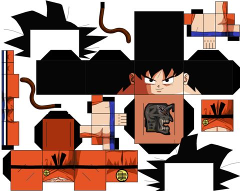 Çocuklar İçin  Dragon Ball Kağıt Kübik Oyuncaklar Şablonu  