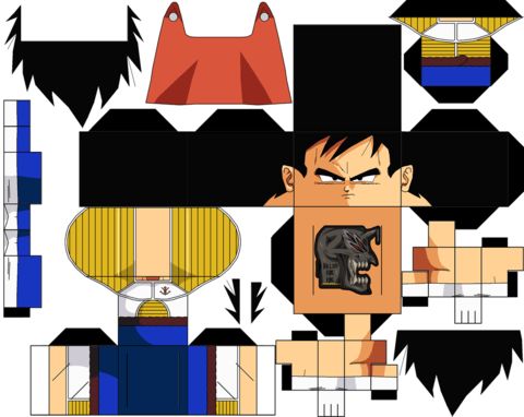 Çocuklar İçin  Dragon Ball Kağıt Kübik Oyuncaklar Şablonu  