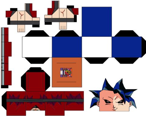 Çocuklar İçin  Dragon Ball Kağıt Kübik Oyuncaklar Şablonu  