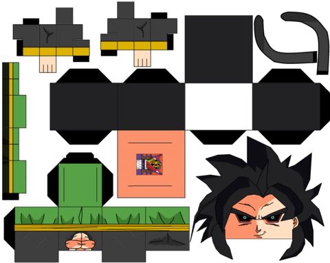 Çocuklar İçin  Dragon Ball Kağıt Kübik Oyuncaklar Şablonu  
