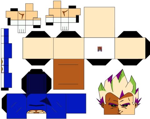 Çocuklar İçin  Dragon Ball Kağıt Kübik Oyuncaklar Şablonu  