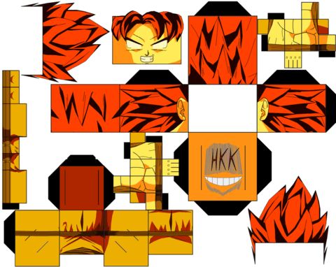 Çocuklar İçin  Dragon Ball Kağıt Kübik Oyuncaklar Şablonu  
