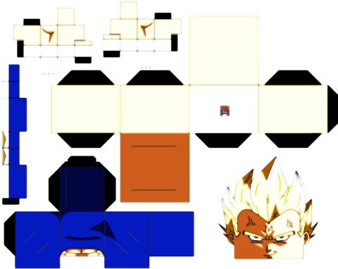 Çocuklar İçin  Dragon Ball Kağıt Kübik Oyuncaklar Şablonu  